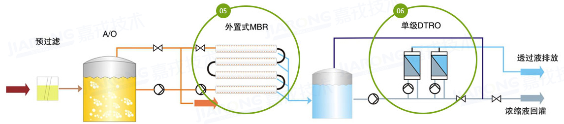 垃圾滲濾液處理工藝，單級DTRO工藝